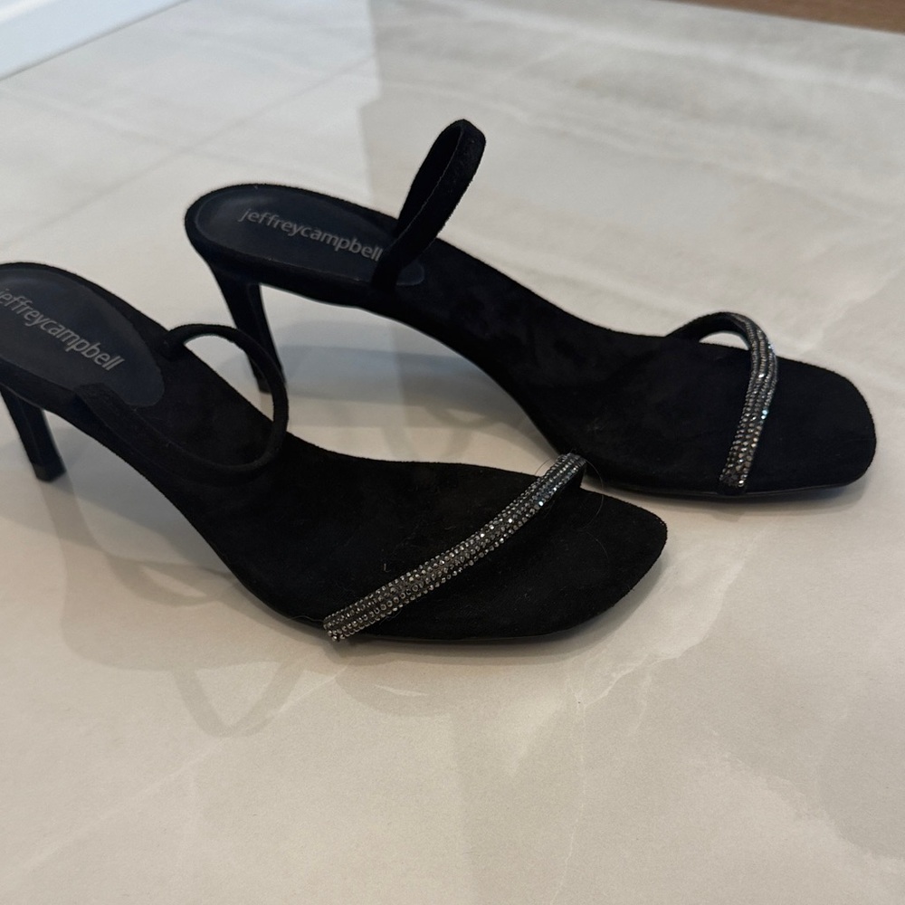 Jeffrey Campbell Black Heels with Silver Detailing